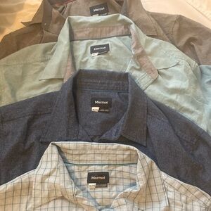 Marmot Men's XXL Eldridge shirt bundle Classic Camp Button Down Outdoor Shirt